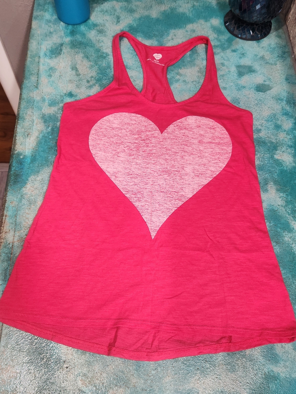 Express Hot Pink Racerback Heart Tank, Size XS.